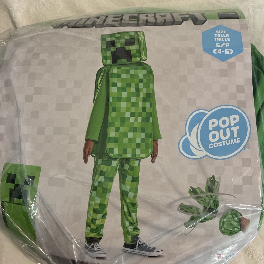 Minecraft 'Pop Out' Creeper Classic Costume boys size 4-6 - Picture 7 of 7
